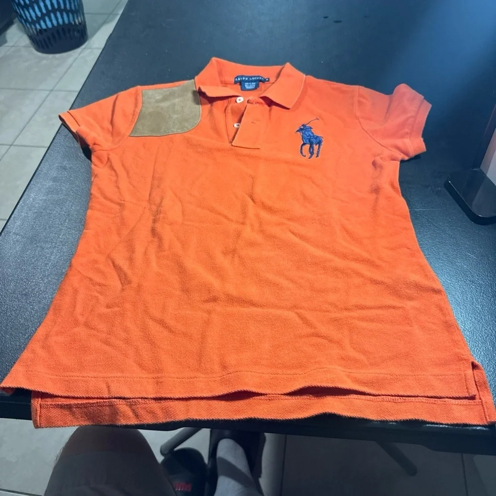 Polo Ralph Lauren Boys Polo Medium Big Pony Cotton Mesh Orang Short Sleeve Shirt